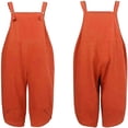 thumbnail image 3 of Combinaisons Amples pour Femmes à Ourlet Tulipe, Salopettes Amples à Encolure Carrée Sans Manches, Pantalons à Bavette avec Poches, Grande Taille, 3 of 6