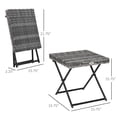 thumbnail image 3 of Outsunny Table Basse en Rotin Pliante pour Patio Extérieur, Gris, 3 of 10