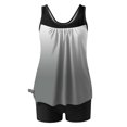 thumbnail image 4 of FAVIPT Bathing Suits for Women Tummy Control Two Piece Printed Tank Top with Shorts Modest Athletic Swimwear Gray,XL, 4 of 5