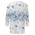 thumbnail image 5 of HKEJIAOI Polyester 3/4 Sleeve Tops pour Women Imprimé Graphique Col Rond Tops pour Women 2023, 5 of 5
