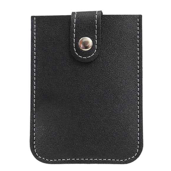 Black Leather Card Holder Closure Slim Card Wallet for Credit Cards & Business Card Holdercard Case Credit Card Organizer Metal Card Wallet Desktop Card Stand Portable Card Holder