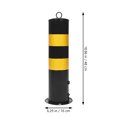 thumbnail image 2 of TAILTOSS 1Set Steel Parking Barrier Safety Bollards Cylindrical For Commercial Users Black Yellow, 2 of 8