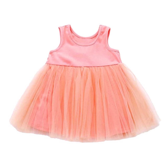 DuoJiaJ Robe en Maille Sans Manches pour Tout-Petites Filles, Robe de Fête, Robe de Danse, Robes de Princesse, Taille 12-18 Mois