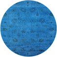 thumbnail image 1 of Ahgly Company Indoor Round Mid-Century Modern Deep SkyBlue Oriental Area Rugs, 5' Round, 1 of 6