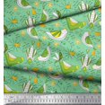 thumbnail image 3 of Soimoi Modal Satin Fabric Floral & Bird Cartoon Print Fabric by The Yard 42 Inch Wide, 3 of 3