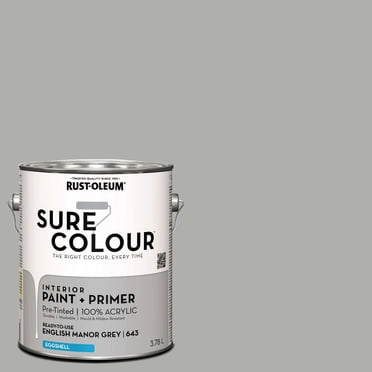 Rust-Oleum Sure Colour™ Peinture + Apprêt, Intérieur Coquille d'oeuf, Gris Manoir Anglais 3,78L
