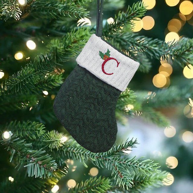 Vaidha Christmas Large Letters Christmas Stockings Cute Striped Christmas Tree Pendant Holiday Decorations