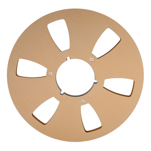 1/4 10 Inch Empty Tape Reel Aluminum Alloy 6 Hole Universal Opening Machine Part Sound Tape Takeup Reel Gold