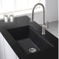 thumbnail image 5 of Kraus 31 Inch Rectangle Corner Undermount Single Bowl Black Onyx Kitchen Sink, 5 of 5