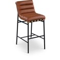 thumbnail image 1 of Meridian Furniture Burke Cognac Vegan Leather Bar Stool, 1 of 7