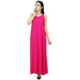 thumbnail image 2 of Bimba Robe Maxi Unie à Bretelles Spaghetti pour Femme pour l'Été, Tenue de Plage, Robe d'Été, 2 of 9