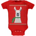 thumbnail image 1 of Ugly Christmas Sweater Big Llama Red Soft Baby One Piece, 1 of 1