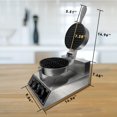 thumbnail image 2 of Gaufrier Commercial, Gaufrier Rond 1200 W, Machine à Gaufres Antiadhésive en Acier Inoxydable, Moule de Cuisson pour Restaurants, 2 of 8