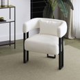 thumbnail image 4 of Contemporary Boucle Fabric Accent Chair - Ivory & Black, 4 of 7