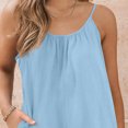 thumbnail image 4 of AherBiu Wide Leg Short Jumpsuits for Women Sleeveless Spaghetti Strap Summer Boho Rompers with Pockets, 4 of 7