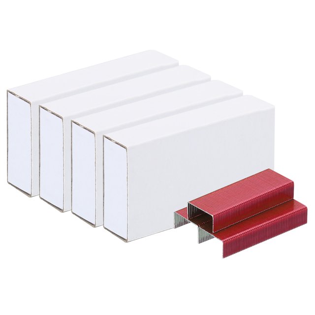 Unique Bargains Staples for Stapler, 4 Pack(1000Pcs Staples Per Pack) #10 Mini 3/16 Inch Length Staples Jam Free Red