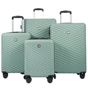 Travelhouse 4 Piece Hardshell Luggage Set Hardside Lightweight Suitcase with TSA Lock Spinner Wheels,Green