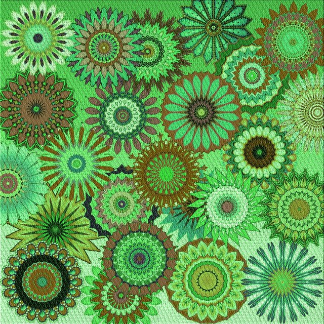 Ahgly Tapis d'Intérieur Lavable en Machine Carré Vert Algue Transitionnel, 5 Pieds Carré