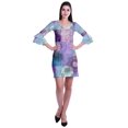 thumbnail image 2 of Moomaya Robe Courte Imprimée pour Femmes, Manches Évasées, Coupe Droite, Robes pour Femmes, Vêtements d'Été Décontractés, 2 of 6