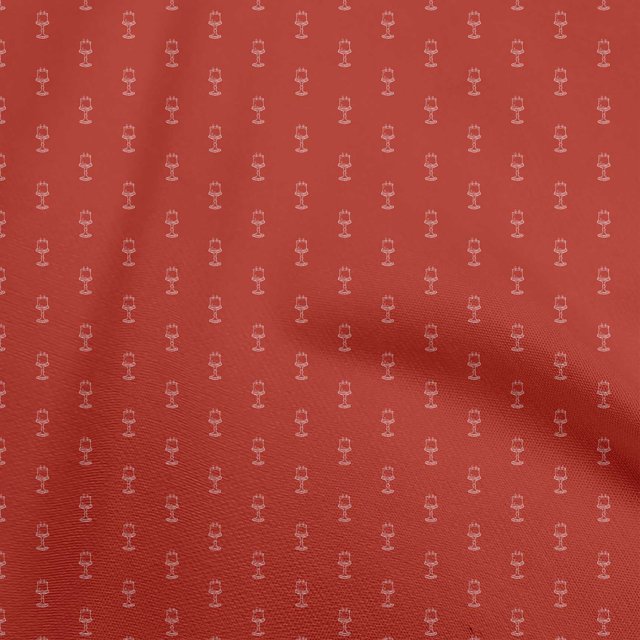 oneOone Tissu Viscose Georgette Rouge Rétro Minimal Bougie Matériel de Robe Tissu Imprimé Tissu au Mètre 42 Pouces de Large
