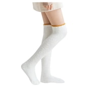 FhsagQ Socks Socks for Women Set of 2 Women's Solid Fuzzy Socks Winter Warm over Knee High Socks Home Thigh-High Warm Socks Leggings Socks for Women Plus Size White White One Size