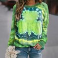 thumbnail image 3 of Penkiiy T-Shirt Imprimé pour la Saint-Patrick pour Femmes, Col Rond, Manches Longues, Chandail en Molleton Imprimé, Blouse, Hauts 3TG Vert, 3 of 3