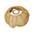 thumbnail image 2 of Lotus Shape Rattan Lamp Shade Ornament Handmade Light Fixture Shade Ceiling Pendant Light Cover for Dining Room Restaurant Bedroom Teahouse Brown, 2 of 8