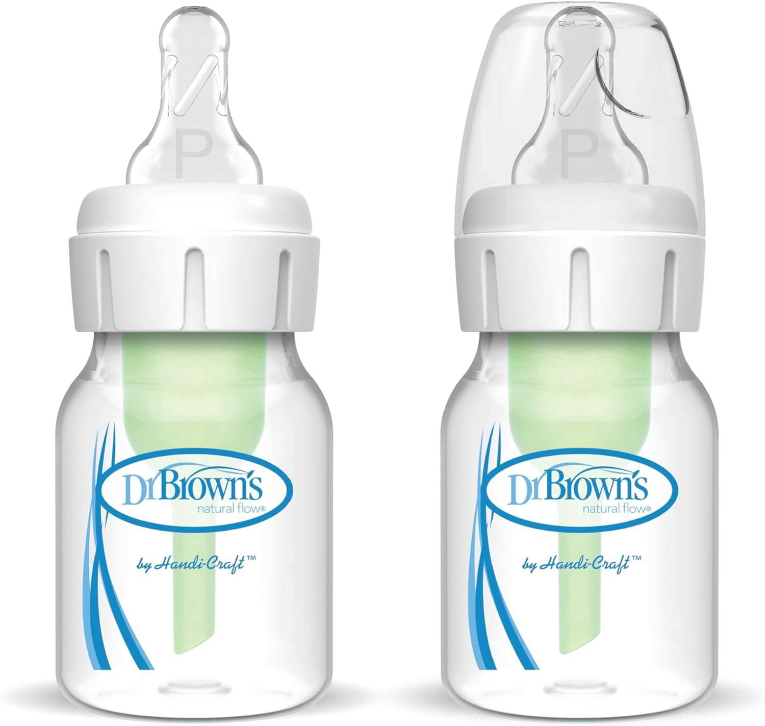 Dr. Brown's Anti-Colic Narrow Baby Bottle with Preemie Flow Nipple, 2x2oz Bottles