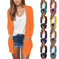 thumbnail image 4 of Cardigan à Manches Longues pour Femmes, Cardigan d'Automne à devant Ouvert avec Poches, Duster Décontracté, Chandail Cardigan Léger, 4 of 7