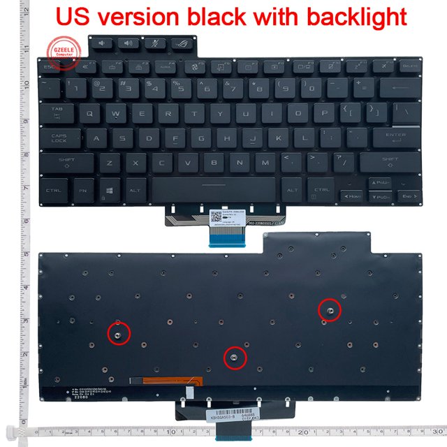 Clavier Anglais US pour ASUS ROG Zephyrus ROG Huan 16 G16 GA503 GA503Q GA503QR GA503QS Huan 15 G15 GU603 GU603H avec Rétroéclairage US Noir