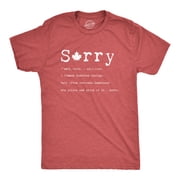 Hommes Désolé Définition T Shirt Funny Canada Apologie Tee (Heather Red) - L