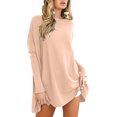 thumbnail image 4 of WEIYLL Ladies T Shirts Oversized Tunic With Leggings Long Sleeve Fall Sweaters Pink Tees Sizes XXL, 4 of 6