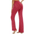 thumbnail image 2 of Innerwin Pantalons Taille Haute Femme Harem Course Jambes Larges Extensibles Rouge G, 2 of 3