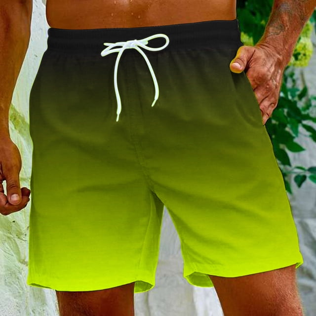 LSLJS Short Décontracté à Imprimé Dégradé pour Hommes, Short de Plage, Cadeaux pour Hommes