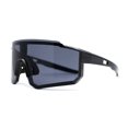 thumbnail image 3 of Mens Oversize Trendy Futuristic Wrap Half Rim Sport Plastic Sunglasses Grey Black, 3 of 4