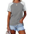 thumbnail image 4 of Birdeem Womens Short Sleeved Shirt with Checkered Printed Button Casual T-Shirt Top, 4 of 12