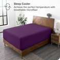 thumbnail image 3 of Bare Home Fitted Sheet - 22" Extra Deep Pocket - Premium 1800 Collection - Twin XL, Plum, 3 of 7