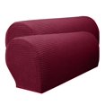 thumbnail image 2 of 2xBurgundy Flannel Stretch Armrest Resistant Furniture, 2 of 8