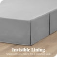 thumbnail image 3 of Bare Home Jupe de Lit Double Brossage - Premium 1800 Collection - Retombée de 15 Pouces - Lit Simple, Gris Pâle, 3 of 4