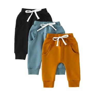Gupgi 10 Pack Toddler Baby Boys Sweatpants 6M 12M 18M 24M 8T Infant Casual Pants Kids Solid Color Active Joggers Pants