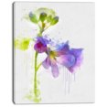 thumbnail image 2 of Blue Hand drawn Eustoma Watercolor - Floral Canvas Art Print, 2 of 4