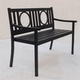 thumbnail image 3 of Bowery Hill Metal Black Bench Rectangular Powder-Coated 45"W x 24"D x 35"H, 3 of 6
