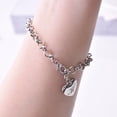 thumbnail image 4 of Girls Bracelet Gift Giving Polished Trendy Heart 26 Letters Alphabet Initial Bracelet, 4 of 5