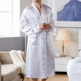 thumbnail image 4 of Men Solid Casual Long Sleeves Lace-up Home Pocket Long Pajama Robe, 4 of 5