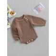 thumbnail image 4 of Fortune Barboteuse Chandail Décontractée pour Bébé Automne Garçons Filles Manches Longues Tricotée Combinaison à Boutons, 4 of 9