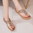 thumbnail image 2 of Womens Retro Flower Beaded Rhinestonee Large Size Sandals Fashion Versatile Soft And Comfortabl Slippers, 2 of 9