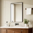 thumbnail image 2 of BEAUTYPEAK 24"x36" Bathroom Mirror Wall Mirror with Rectangular Metal Frame, Black, 2 of 15