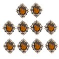 thumbnail image 1 of Flat Back Crystal Rhinestones Button Embellishment Cabochon Bead Yellow 30x25mm, 1 of 7