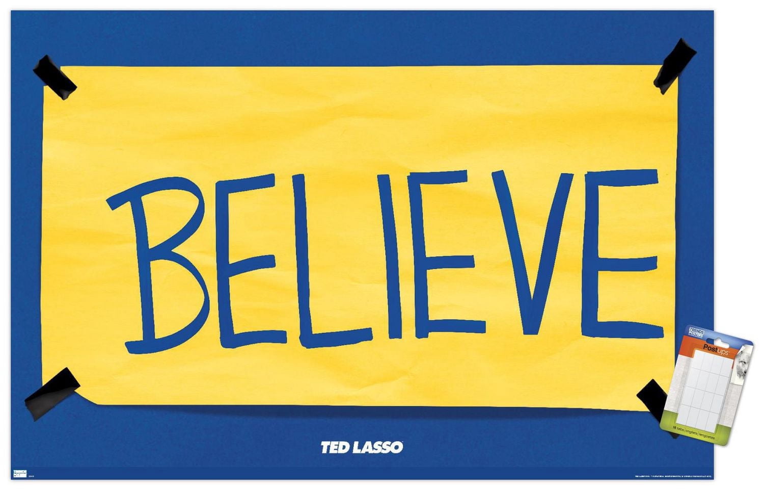 Ted Lasso - Believe Wall Poster with Push Pins, 14.725" x 22.375"