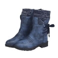 thumbnail image 2 of LSLJS Women's Mid-Calf Winter Snow Boots New Woolen Yarn Snow Back Strap Plus Size Shoes Outdoor Walking Boots, 2 of 8